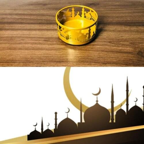 3 Pcs Mubarak Ramadan Round Trays Festival Dinner Plate Set Ramadan Kareem Tray H3CF