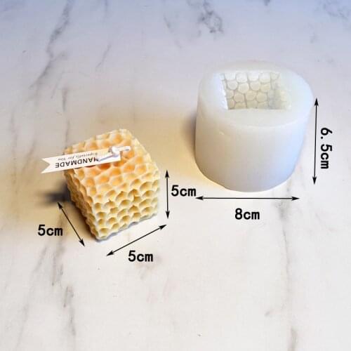 3D Silicone Mold for Candle Making Square Honeycomb Rubiks Cube Cake Candle Fashion DIY Resin Molds Candle Making Supplies