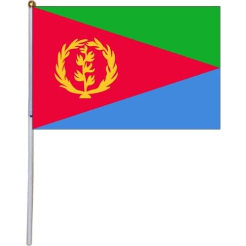 Free shipping xvggdg 100pcs 14 * 21cm Eritrea hand flag Promotion Wholesale Small Eritrea Hand Waving National Flag