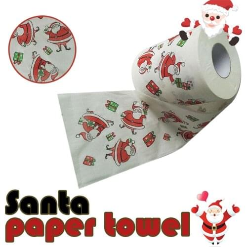 Santa ClausTissue Napkin Christmas Pattern Series Roll Funny Toilet Paper Home Santa Claus Supplies Xmas Decor Tissue Roll