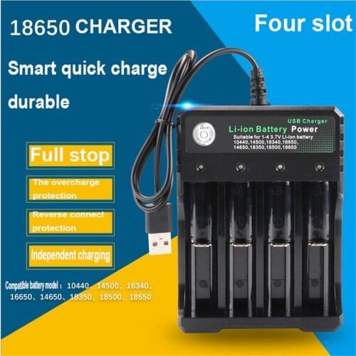 Battery Case Holder Storage Box Smart Battery Charger 4 Bay for Rechargeable Batteries 10440 18350 18650 16340 Battery Charger