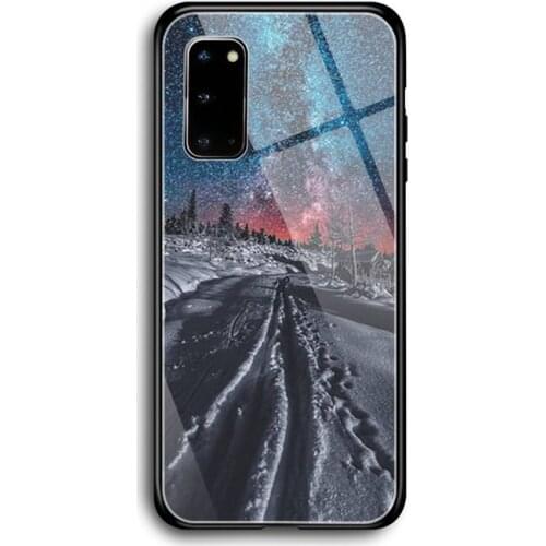 Night snow scenery Phone Case Tempered Glass For Samsung S7 S8 S9 S10E S20 21 30 Plus ultra Note 8 9 10 Plus A7 2018