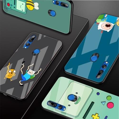 Adventure time Tempered Glass Phone Case For Huawei honor 8X 9 10i 20i 20Lite 20Pro 30 Pro Cover Shell