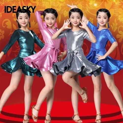 Children Girl Kids Skirt Tango Samba salsa cha cha Latin Dresses Modern Ballroom Latino Dresses For Dancing Dance Costume tango