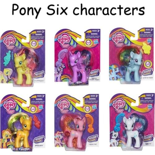 Action Figures 8cm Horse Doll Six characters Toys Rarity&Rainbow Dash&Twilight Sparkle&Fluttershy&Applejack&Pinkie pie Anime Toy
