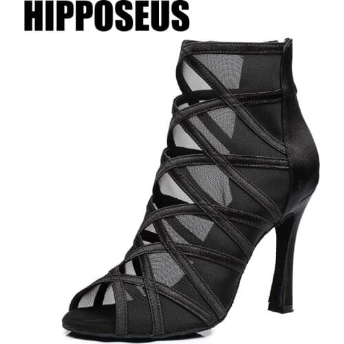 Hipposeus Dance-Shoes Women Latin Girls Tango Ballroom Dance Shoes Soft Bottom Ladies Salsa Modern Dancing Shoes Professional