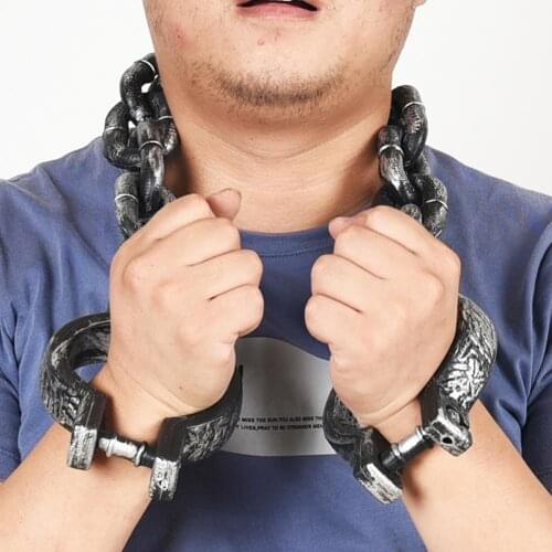 Halloween Party Simulation Handcuffs Plastic Handcuffs Fetters Shackle Party Decoration Supplies Prisoner Cosplay Props