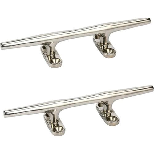 2pcs Stainless Steel Open Base Cleat Marine Rope Cleat 12 inch