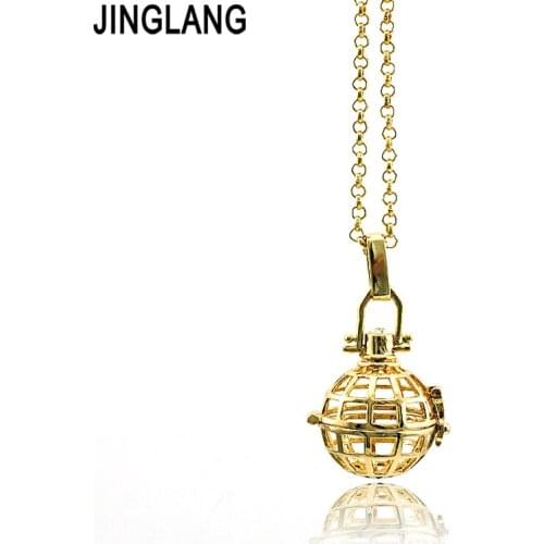 JINGLANG Brand New Fashion Pendants Angel Music Charms Copper Cage For Pregnant Women Necklace Accordance Jewelry
