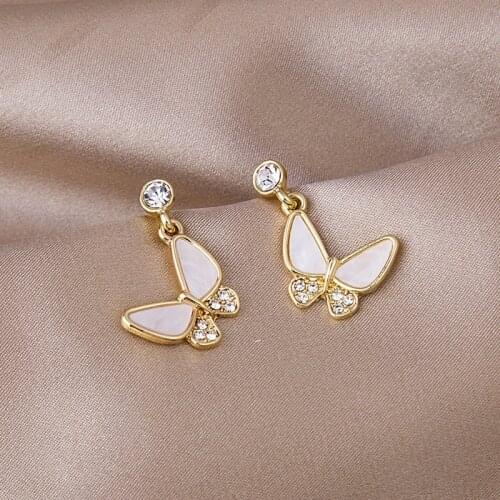 Super Fairy Small Shell Butterfly Earrings Korea Simple All-match Earrings for Women Earings Fashion Jewelry 2021 Accessories