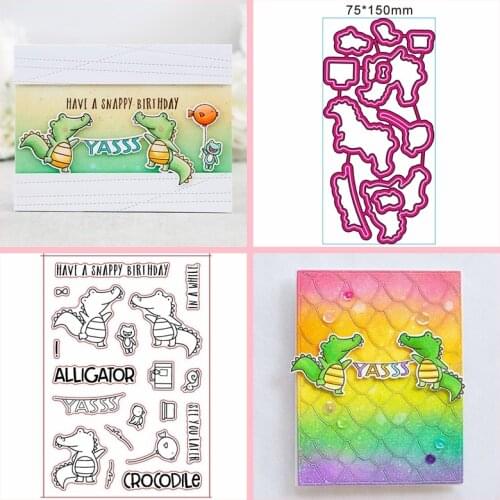 "Crocodile" DIY Metal Cutting Dies And Clear Stamp Scrapbooking Stencil Handmade Embossing Paper Cards Decoration