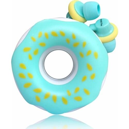 Fashion Donut Wired Headphone Headset Cartoon Stereo Earbuds Earphones For Mobile phone Computer MP3 Girl Child Christmas Gift