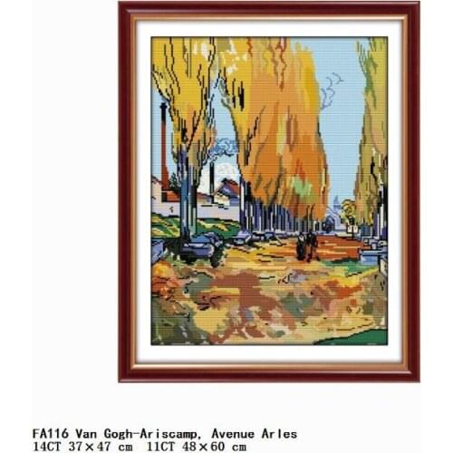 Joy Sunday Cross-Stitch Kits Embroidery Needlework Ariscamp, Avenue Arles Patterns 11CT 14CT Print Stamped Thread Home Decor Set