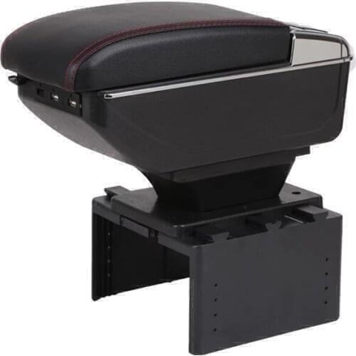 For T-Cross armrest box USB Charging heighten Double layer central content holder ashtray accessories