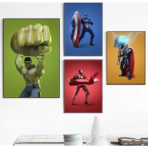 Marvel Popular Comics Superhero Holding A Weapon Canvas Painting Prints Posters Wall Art Pictures for Living Room Decor Cuadros