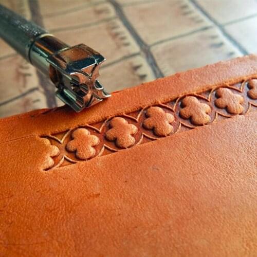 Advanced steel Geometric border pattern Hand-work unique design leather working tools carving punches stamp craft tools