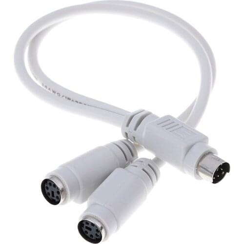 Motherboard PS2 PS/2 Splitter Adapter Cable 6Pin Mini Din Male to 2 Female for Mouse Keyboard Card Reader Laser Scanner