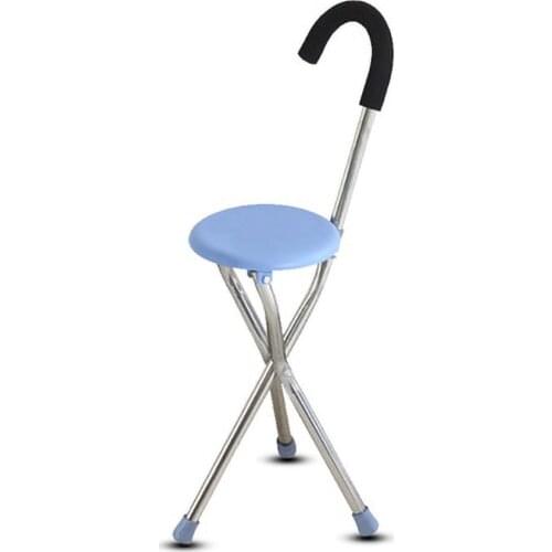 Elderly Stick Stool Portable And Dexterous Non Slip Walking Three Legged Folding Cane Withstand Weight 150 Kg