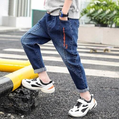 Cool Kids Boys Jeans for Girls Fashion Clothes Classic Pants Denim Clothing for Children Boys Casual Cowboy Long Trousers 4-15Y