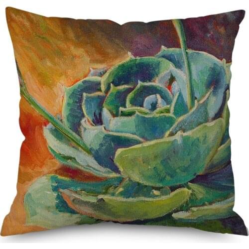 Succulent plants Nordic short plush Pillow Case Polyester Decorative Throw Pillow Cover Square style-4