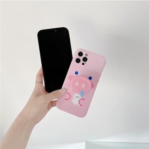 Creative Cartoon Cute Pig Nose Pattern Phone Case For iPhone 12 11 pro Max XS Max X XR XS 8 Plus Silicone Soft Shell With Stand