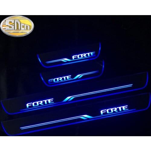 SNCN Waterproof Acrylic Moving LED Welcome Pedal Scuff Plate Pedal Door Sill Pathway Light For Kia Forte 2010 - 2019 2020