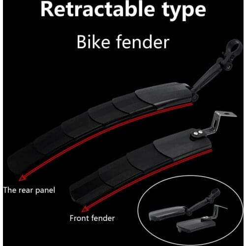 1 Set Widened Cycling Mudguard Stable Lengthened Retractable High Strength Plastic Mudguard for MTB