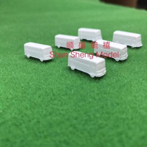 100 pcs 1/300 Scale White Mini Bus scale car for model design Model Railway NEW