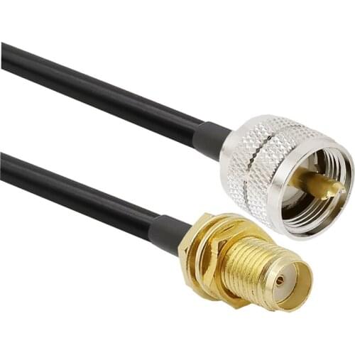 12M/15M RG58 Coaxial Cable SMA Female to UHF PL29 Male Cable Coaxial SMA-UHF Low Loss RG58 Extension Cord Cable