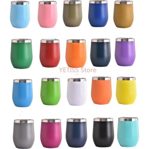 12oz Wine Tumbler Stainless Steel Wine Glass Egg Cup 2 layers Vacuum Insulated Beer Mug Wedding Party Gifts