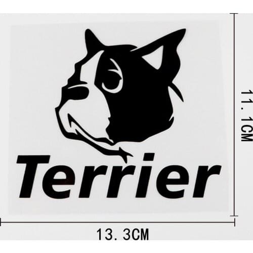 13.3CMX11.1CM Fun Animal Terrier Dog Face Vinyl Decal Car Sticker Black/Silver 8C-0133