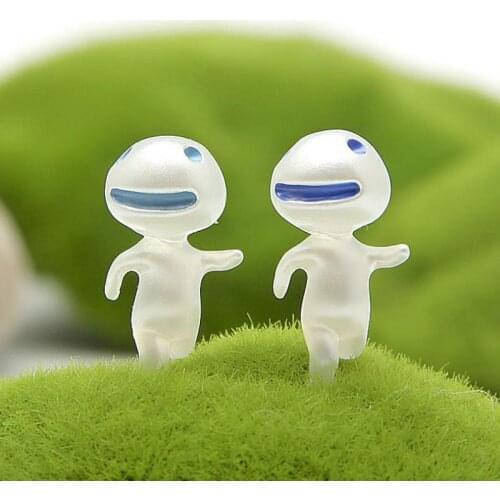 2 Pcs/set New Princess Mononoke Noctilucence Kodama Tree Spirit DIY Resin Action Figures Collection Model Toys