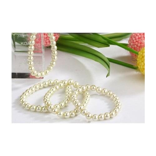 20Pcs Whole Fashion Jewelry Lots Bracelet lots Women White Beige Cheap Artificial Faux Pearl Bracelets LB382 Free Shipping
