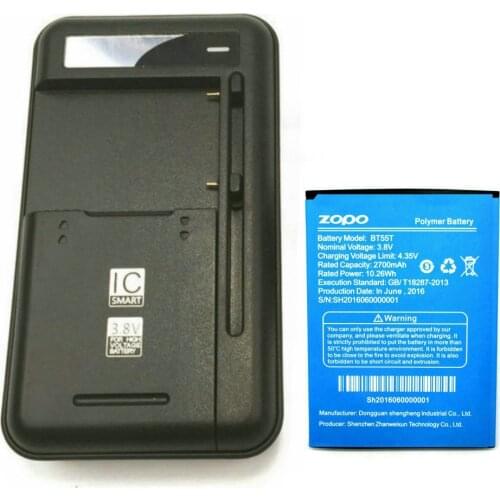 2700mAh BT55T ZP999 Battery For ZOPO 999 3X ZP999 ZP3X Batterij Bateria +1x Universal Battery Charger