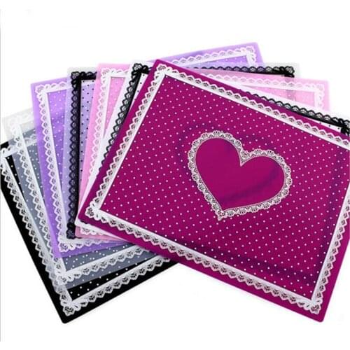 28.1*21.1CM Nail Art Salon Manicure Practice Silicone Pillow Hand Holder Cushion Lace Table Washable Foldable Mat Pad