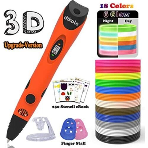 Dikale 3D Stylo Pen Imprimante Lapiz Dibujo 3D Criativa Caneta 3D Drawing Print Stencil eBook Refill PLA Filament Birthday Gift
