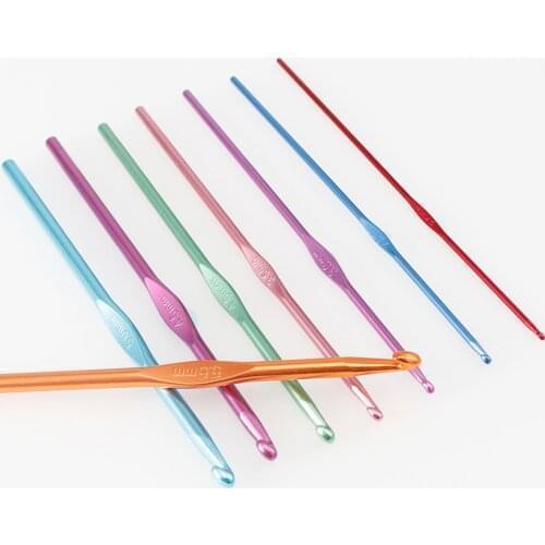 8PCS/set Multicolour Aluminium Crochets 2mm to 5.5mm hemp flower Crochet for home DIY Handmade Weaving Tools Knitting Needles
