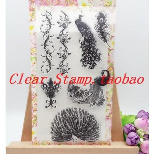 DIY Scrapbooking Albums Butterfly Pattern Rubber Stamp Constellation Album PDA Lights Seal Transparent Seal Peacock Clear Stamps
