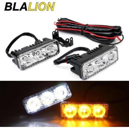 Car Auto Daytime Running Light Daylight Car Turn Signal Lamp DRL 3 LED 12V Waterproof LED Light Fog Light 6000K Car-styling Bulb
