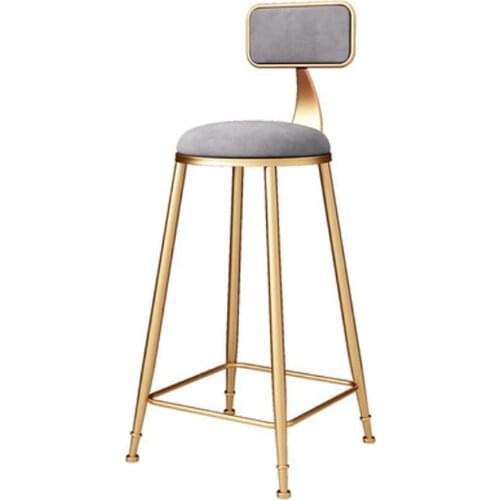 Bar Chair 75cm Nordic Leisure Home Simple Wrought Iron Paint Flannel High Stool