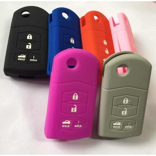 Keyless Car Styling Entry Protector For Mazda RX8 Flip Key Fob Silicone Sticker Cover Miata MX-5 3 5 6 CX9 CX-7 4 Button
