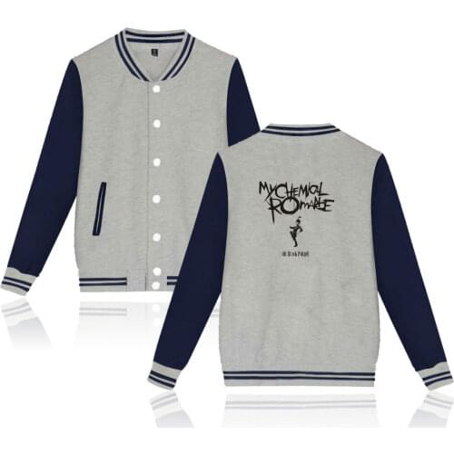 My Chemical Romance letter print hip hop Baseball Jacket men women Sweatshirts coats casual long sleeve hoodies Jackets tops 4XL