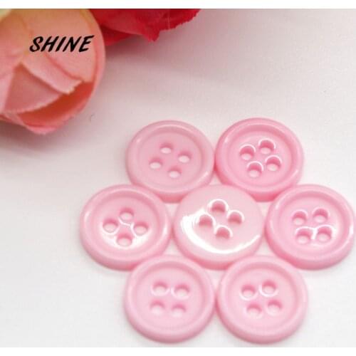 SHINE Resin Sewing Buttons Scrapbooking Round Pink Four Holes 11.5mm Dia. 100PCs Costura Botones decorate bottoni botoes