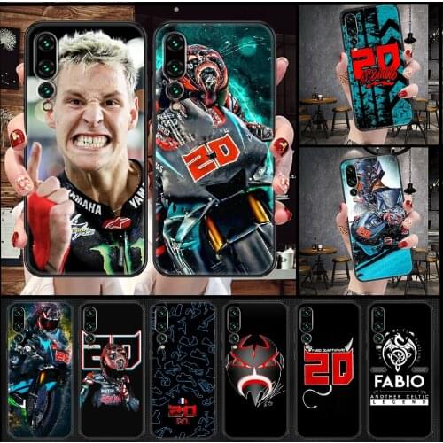 Moto NO.20 Fabio Quartararo Phone Case For Huawei P Mate P10 P20 P30 P40 10 20 Smart Z Pro Lite black 3D shell trend prime