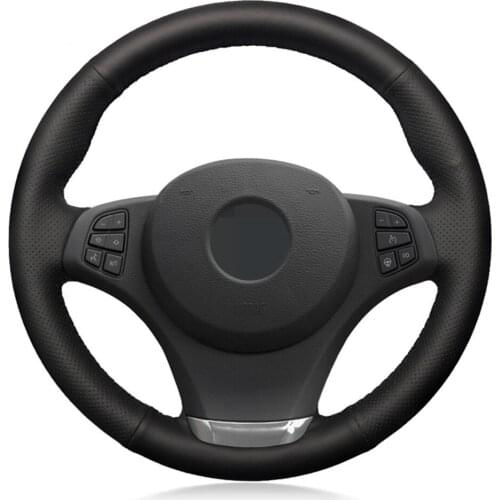 Car Steering Wheel Cover Black Artificial Leather For BMW X3 E83 2003-2007 2008 2009 2010 X5 E53 2003 2004 2005 2006