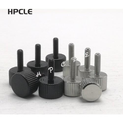10PCS M3 Black or nickel Knurled Thumb Screw Thread Teeth Computer PC Case Toolless Adjustment Screw Tool-Free Thumbscrews