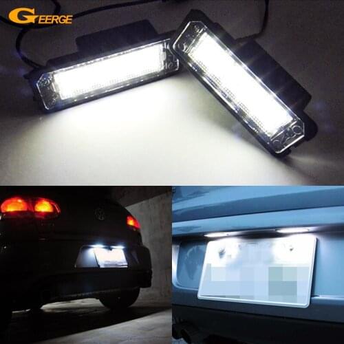 For VW GOLF 4 5 6 7 Polo Passat CC Scirocco Touareg Lupo Eos Amarok Ultra bright Led License plate light No error Car Styling