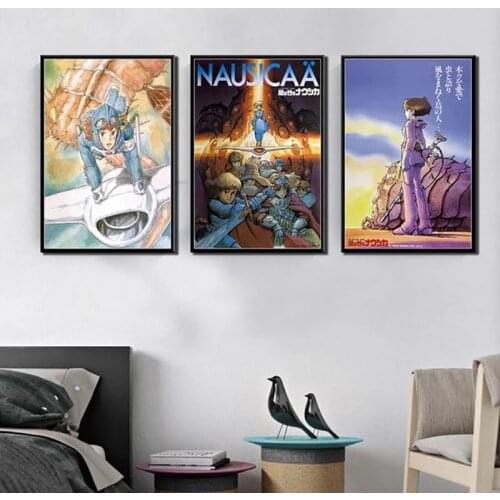 Home Decor Canvas Painting Nausicaa Valley Of The Wind Classic Movie Japan Anime Art Nordic Style Wall Watercolor Poster Bedroom