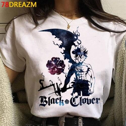 Black Clover t shirt tshirt men casual vintage white t shirt streetwear tshirt clothes couple clothes harajuku