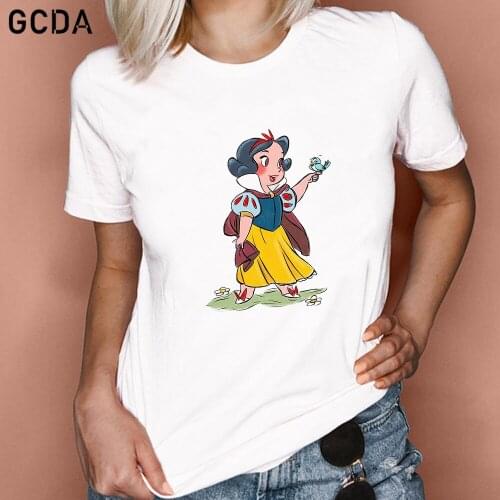 Cute Snow White Print Women T Shirt Art T Shirt Female Summer Casual T-shirt Harajuku Short Sleeve Streetwear Tshirt